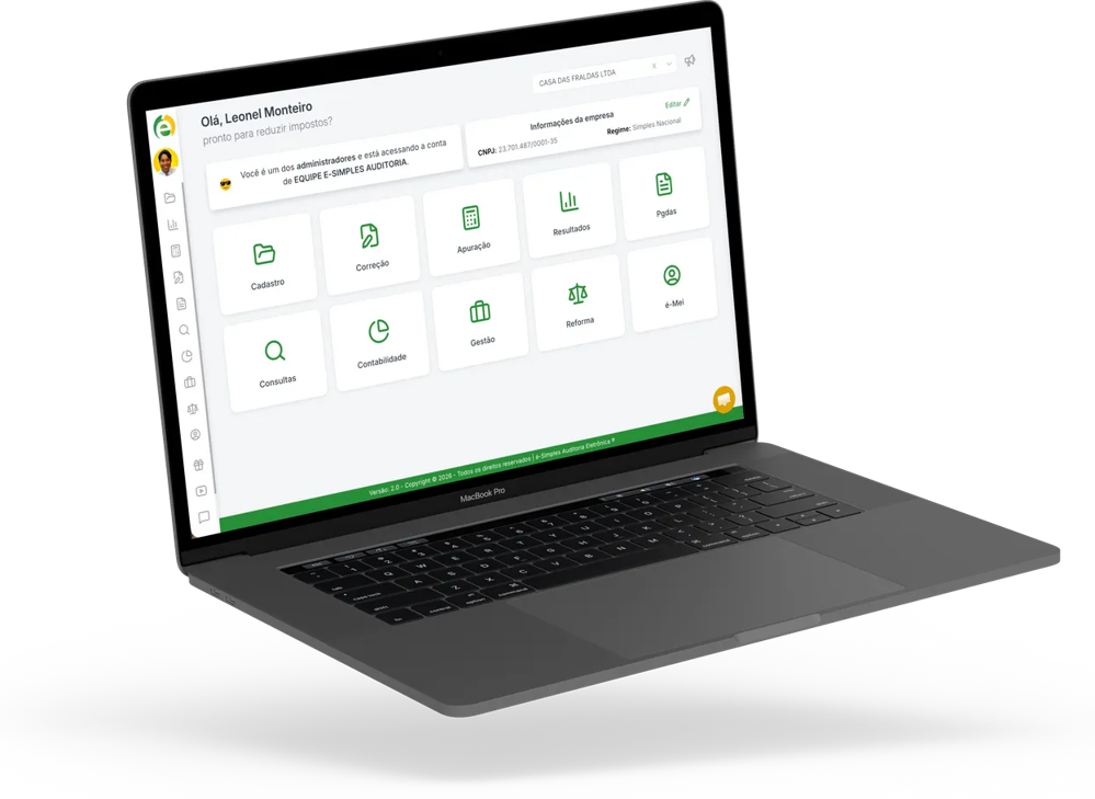 Plataforma é-Simples para empresas do Simples Nacional